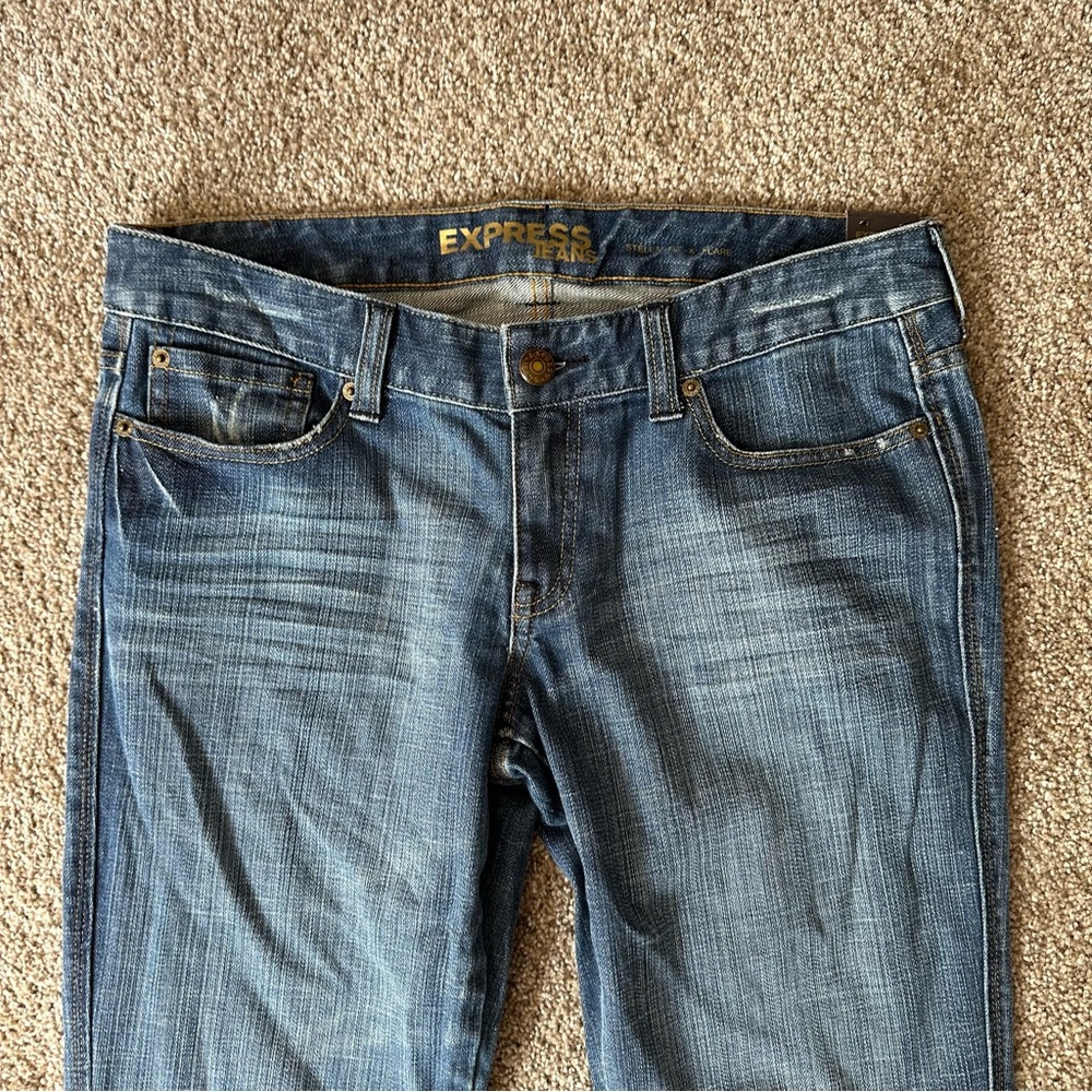 Express Blue Flare & Wide Leg Jeans - Picture 3 of 9
